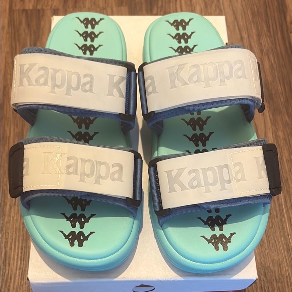 Kappa Unisex Blue and White Sandals Sporty Adjustable Fit.